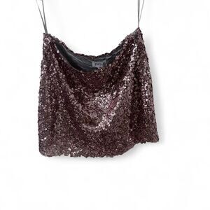 Pink sequin mini skirt with jersey knit lining , Love Sadie Brand